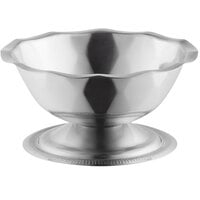 Vollrath 48013 3.5 oz. Mirror-Finished Stainless Steel Round Paneled Sherbet Dish