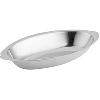 Vollrath 47422 12 oz. Mirror-Finished Stainless Steel Oval Au Gratin Dish