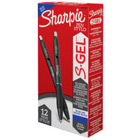 Sharpie 2096187 S-Gel Blue Ink with Black Barrel 1.0mm Retractable Gel Pen - 12/Pack