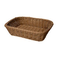 GET WB-1508-H Designer Polyweave 11 1/2" x 8 1/2" x 2 3/4" Honey Rectangular Plastic Basket