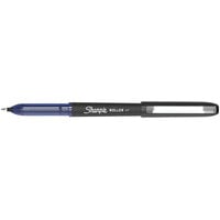 Sharpie 2093197 Roller Blue Ink with Black Barrel 0.5mm Roller Ball Stick Pen - 4/Pack