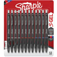 Sharpie 2101305 Roller Black Ink with Black Barrel 0.7mm Roller Ball Stick  Pen - 12/Pack