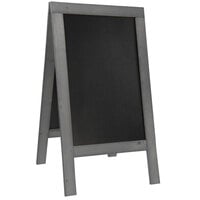 American Metalcraft SBSNG135 29 1/4 inch x 53 1/4 inch Rustic Gray Double-Sided A-Frame Chalkboard