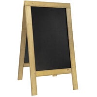 American Metalcraft SBSN135 29 3/8 inch x 53 1/8 inch Natural Wood Double-Sided A-Frame Chalkboard