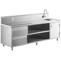 Regency 30" x 96" 14 Gauge Stainless Steel Beverage Table with Right Sink