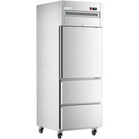 Avantco Z1-R2-E 29" Right-Hinged Solid Half Door Stainless Steel Reach-In Refrigerator with 2 Drawers