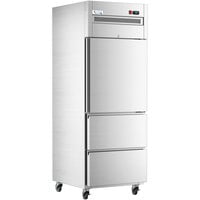 Avantco Z1-R2-EWMS 29" VersaHub WiFi-Enabled Right-Hinged Solid Half Door Stainless Steel Reach-In Refrigerator with 2 Drawers