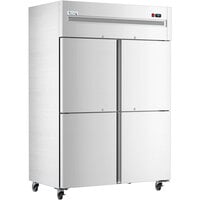 Avantco Z2-R4-KWMS 54" VersaHub WiFi-Enabled Solid Half Door Stainless Steel Reach-In Refrigerator