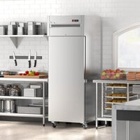 Avantco Z1-R-WMS 29 inch KitchenDash WiFi-Enabled Solid Door Stainless Steel Reach-In Refrigerator