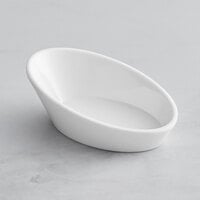 Tablecraft 10313W 0.75 oz. Oval White Mini Melamine Bowl