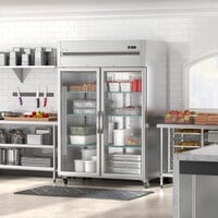Avantco Z2-R-GWMS 54 inch KitchenDash WiFi-Enabled Glass Door Stainless Steel Reach-In Refrigerator