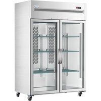 Avantco Z2-R-GHC 54 inch Glass Door Stainless Steel Reach-In Refrigerator