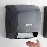 Hygenics Translucent Black Hands-Free Paper Roll Towel Dispenser with Motion Sensor