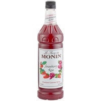Monin 1 Liter Premium Strawberry Rose Flavoring Syrup