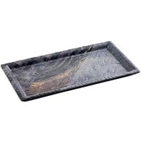 Tablecraft 10019 Barnwood 11" x 5 3/4" Rectangular Faux Wood Melamine Serving Tray