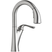 Elkay LKHA4032LS Harmony Deck Mount Lustrous Steel Bar Faucet with Pull-Down Spray Head and Forward Lever Handle