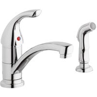 Elkay LK1501CR Everyday Deck Mount Chrome Kitchen Faucet with Lever Handle and Side Spray Head