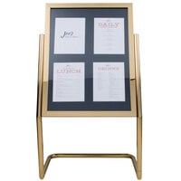 Aarco P-15B Brass 25 inch x 48 inch Double Pedestal Poster Stand
