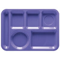 GET TL-152 10 inch x 14 inch Peacock Blue ABS Plastic Left Hand 6 Compartment Tray - 12/Pack