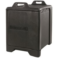 Carlisle XT3000R03 Slide 'N Seal™ Black Front Loading Insulated Food Pan Carrier with Sliding Lid - Holds 5 Pans