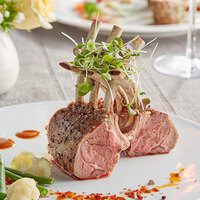 Strauss 16-18 oz. New Zealand Grass-Fed Frenched Lamb Rack - 20/Case