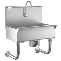 Regency 24 inch x 17 1/2 inch Single-Hole Hand Sink with Knee Operated Faucet