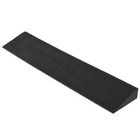Cactus Mat 2557-CFCR Poly-Lok 2 1/2" x 14" Black Vinyl Interlocking Drainage Floor Tile Corner Ramp with Female End - 3/4" Thick