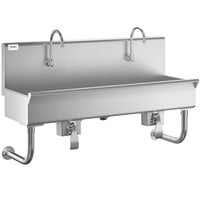 Regency 48" x 17 1/2" Single-Hole Multi-Station Hand Sink with 2 Knee Operated Faucets