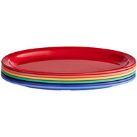 Acopa Foundations 12 3/4 inch x 8 1/2 inch Assorted Colors Narrow Rim Melamine Oval Platter - 72/Case