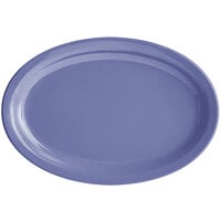 Acopa Foundations 11 1/2 inch x 8 inch Purple Narrow Rim Melamine Oval Platter - 12/Case