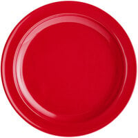 Acopa Foundations 9" Red Narrow Rim Melamine Plate - 12/Case