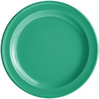 Acopa Foundations 7 1/4" Green Narrow Rim Melamine Plate - 12/Case