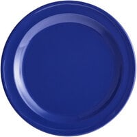 Acopa Foundations 6 1/2 inch Blue Narrow Rim Melamine Plate - 12/Case