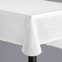 Choice 52" x 52" White Solid Vinyl Table Cover with Flannel Back