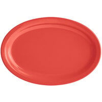 Acopa Foundations 11 1/2" x 8" Orange Narrow Rim Melamine Oval Platter - 12/Case