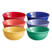 Acopa Foundations 15 oz. Assorted Colors Melamine Nappie Bowls - 72/Case