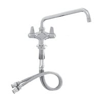 Equip by T&S 5F-2SLX12 Single Hole Deck Mount Faucet with 12 1/8" Swing Nozzle and 18" Flexible Inlets - ADA Compliant