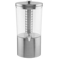 Tablecraft 10450 2.5 Gallon Stainless Steel / Tritan Beverage Dispenser with Infuser / Ice Core