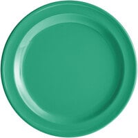 Acopa Foundations 6 1/2" Green Narrow Rim Melamine Plate - 12/Case