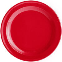 Acopa Foundations 7 1/4" Red Narrow Rim Melamine Plate - 12/Case