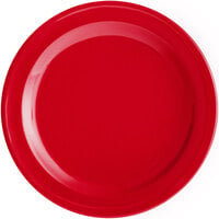 Acopa Foundations 6 1/2" Red Narrow Rim Melamine Plate - 12/Case