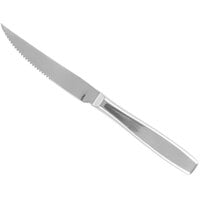 Walco 880529 Ybor City 4 3/4 inch Stainless Steel Steak Knife with Stainless Steel Hollow Handle - 12/Case