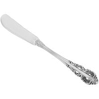 Walco 6811FS Classic Baroque 7 inch 18/10 Fieldstone Finish Stainless Steel Extra Heavy Weight Butter Knife - 12/Case
