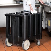 Cambro DC700110 Poker Chip Black Dish Dolly / Caddy with Vinyl Cover - 6 Column