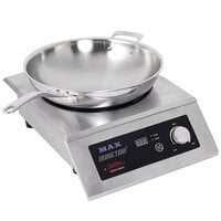 Spring USA SM-351WCR-6 MAX Induction Cook Only Wok Induction Range with Primo Wok Pan - 208-240V, 3500W