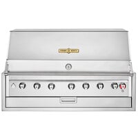 Crown Verity IBI42NG Infinite Series Natural Gas 42" Built-In Grill with Roll Dome, Bun Rack, Custom Fitted Cover, and Regulator - 84,000 BTU