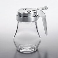 Vollrath 206-0 Traex® Dripcut® 6 oz. Clear Glass Syrup Server with Chrome-Plated Top