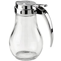 Vollrath 214 Traex® Dripcut® 14 oz. Clear Glass Syrup Server with Chrome-Plated Top