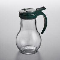 Vollrath 614-191 Dripcut® 14 oz. Glass Syrup Dispenser with Green Plastic Top