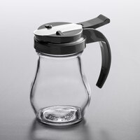 Vollrath 606-06 Dripcut® 6 oz. Glass Syrup Dispenser with Black Plastic Top